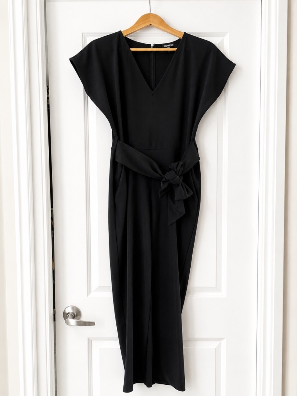 Express Black Belted Wide Leg Jumpsuit